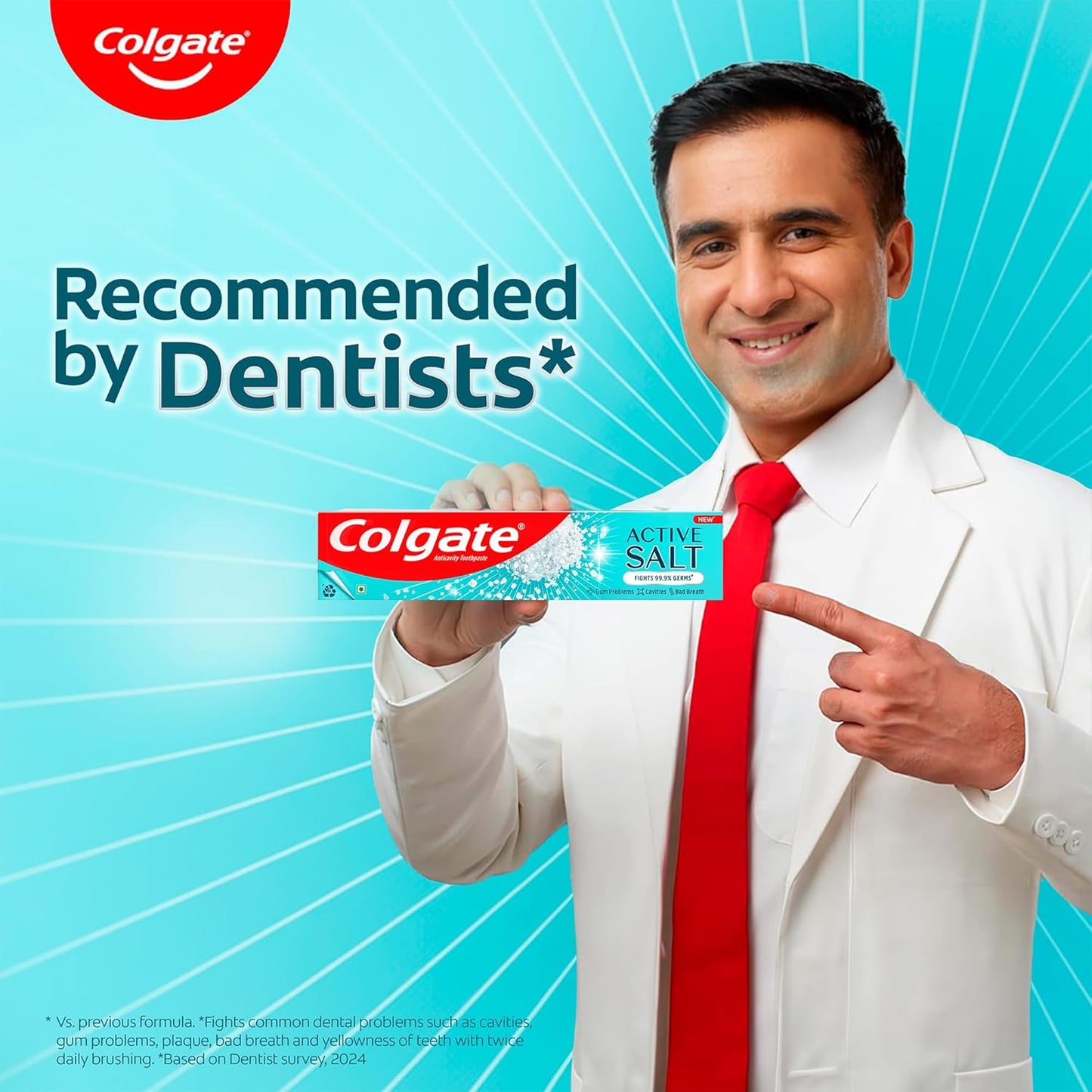 Colgate Active Salt Toothpaste, Daily Germ Protection, Pack Of 100G, Oral Care, Colgate Toothpaste With Salt And Mint, Healthy Gums & Teeth, Toothpaste That Fights Germs & Eliminates Bad Breath
