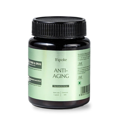 Bâ€™spoke Anti-Aging | Advanced Cellular Defense with CoQ10, Trans-Resveratrol & Vitamin A | Supports Skin Elasticity, Energy & Heart Health | For Men & Women | 30 Veg Capsules