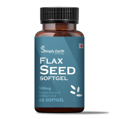 Simply earth Cold Pressed Flax seeds oil Omega with extra Virgin oil, Linolenic Acid, Oleric Acid | Natural Form of omega 369-60 Softgelsâ€¦