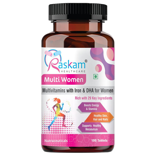 Multiwomen One Daily Multivitamin for WOMEN| 100 Tablets | 27 Premium Ingredients | Promotes Women's Well-Being | Supports Muscle Function | Boosts Immunity | Improves Memory & Focus