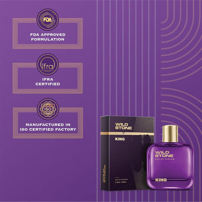 Wild Stone King Perfume for Men, 100ml| Luxury Eau De Parfum | Long-Lasting Fragrance | Best Gift for Him l Premium Perfume for Men l Infused with Woody & Oriental Notes