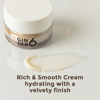 GINGER6 Energizing Pepti Cream 50g | Night Cream | 52% Ginger Extract | Peptide Complex Anti-Aging | Niacinamide Brightening | Adenosine Wrinkle Care | Firming Korean Moisturizer
