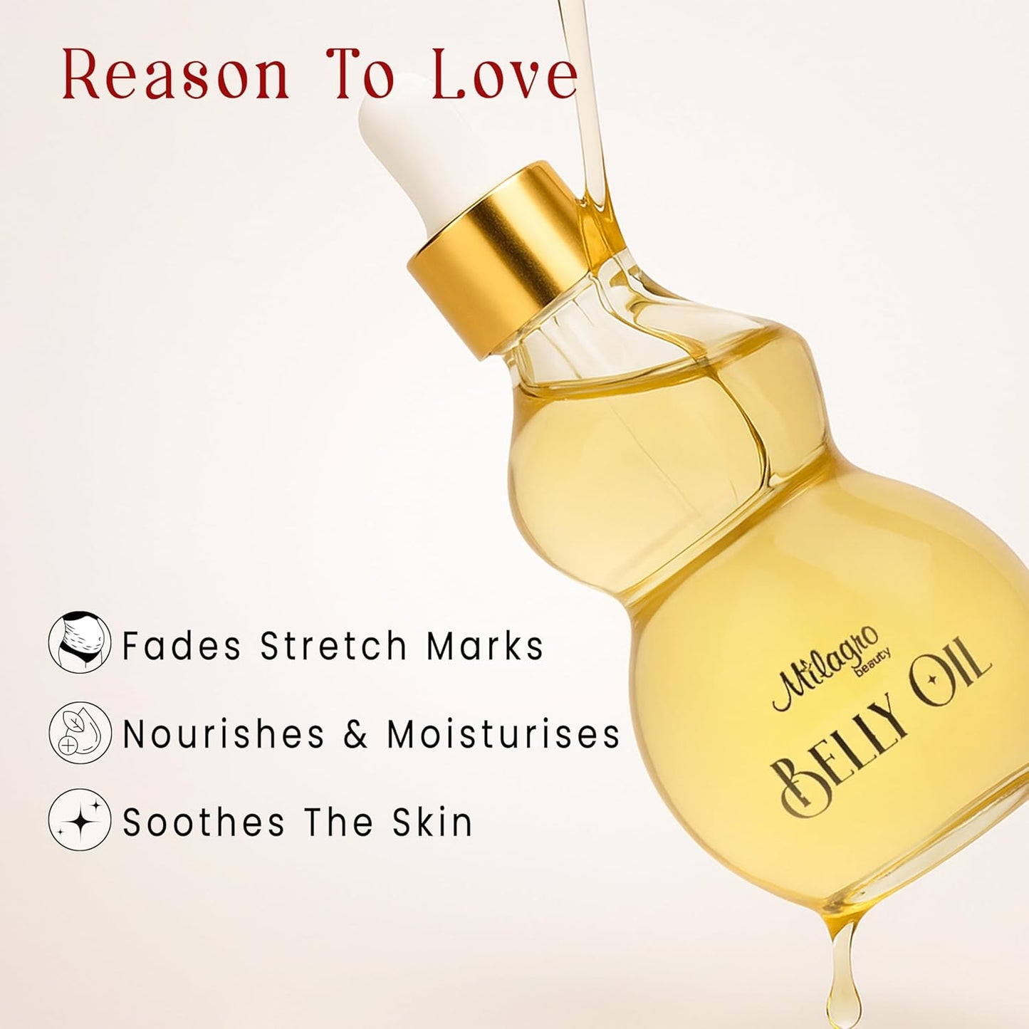 Milagro Beauty Ayurvedic Anti Stretch Marks Oil 100ml | Stretch Marks Removal Belly Oil | Safe for Pregnancy & Breastfeeding | Sweet Almond Oil + 20 Botanical Ingredients | Fades Old & New Scars