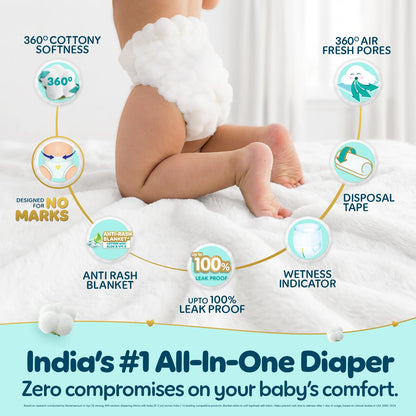 Pampers Premium Care Pant Style Baby Diapers XL 72 Count | No Marks Design | Voted India’s #1 Softest Diaper | All in 1 diaper with 360 Cottony Softness