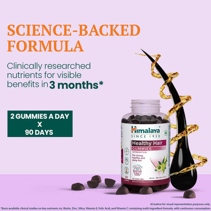 Himalaya Hair Health Gummies | Pack of 30| For Strong, Healthy, Shiny Hair | 100% RDA Biotin |Gelatin-free, Fruit based Gummies | 100% Vegetarian