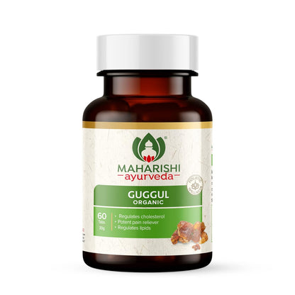 Maharishi Ayurveda Organic Guggulu Tablets | Supports Healthy Cholesterol Levels & Digestion| Joints Detoxification | Weight Management | Antioxidant - 60 Tablets