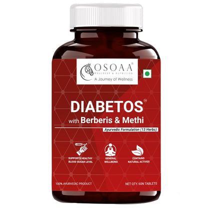 OSOAA Diabetic Care Tablets (Diabetos) | Karela, Jamun, Gurmar, Methi, Neem & Other Herbs | Supports Blood Sugar Management & Diabetes Care | 60 Veg Tablets