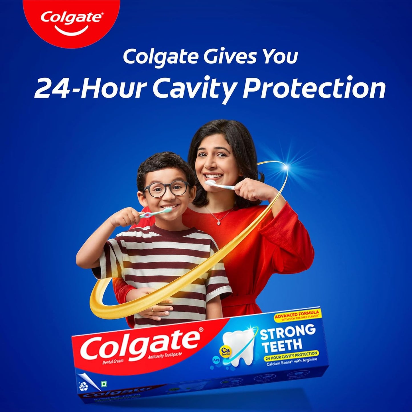 Colgate Strong Teeth, 700g (175g X 4), Calcium-boost Tooth Paste for 2X Stronger Teeth, Protects Enamel, Whitens Teeth, Fresh Breath & Prevents Cavities (Combo Multipack)