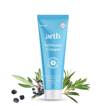 Arth Intimate Cream for Women to Balance Intimate pH (3.5-4.5) | Reduces Dryness, Itching, Irritation & Soothes Intimate Area | With Tasmanian Berry & Australian Tea Tree | Daily Intimate Hygiene | 60g