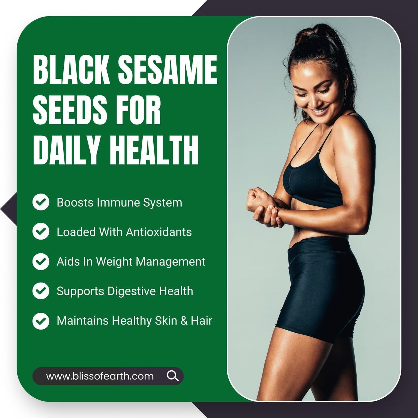 Bliss of Earth 100gm unhulled Black Sesame Seeds, Kaale Til, Fresh & Organic Fully Fiber Rich Great for Cooking & Baking