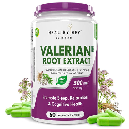 HealthyHey Nutrition Valerian Root Extract - 60 Vegetable Capsules