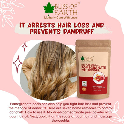 Bliss of Earth Pomegranate Peel Powder 453GM Organic Herbal For Face