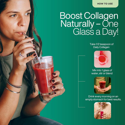 Puretive Daily Collagen Builder | Plant Based Vegan Powder | Marine Collagen Alternative | For Glowing Skin, Hair, Nails, Joint & Bone Support | Vitamin C Botanical Blend | 100g Supplement
