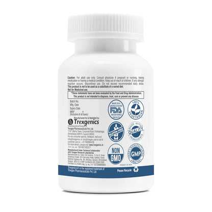 Trexgenics GYMNEMA (Bioactive 75% gymnemic acids) 500mg Sylvestre Glycemic/Sugar, Pancreatic Health Support (60 Vcaps) (1)