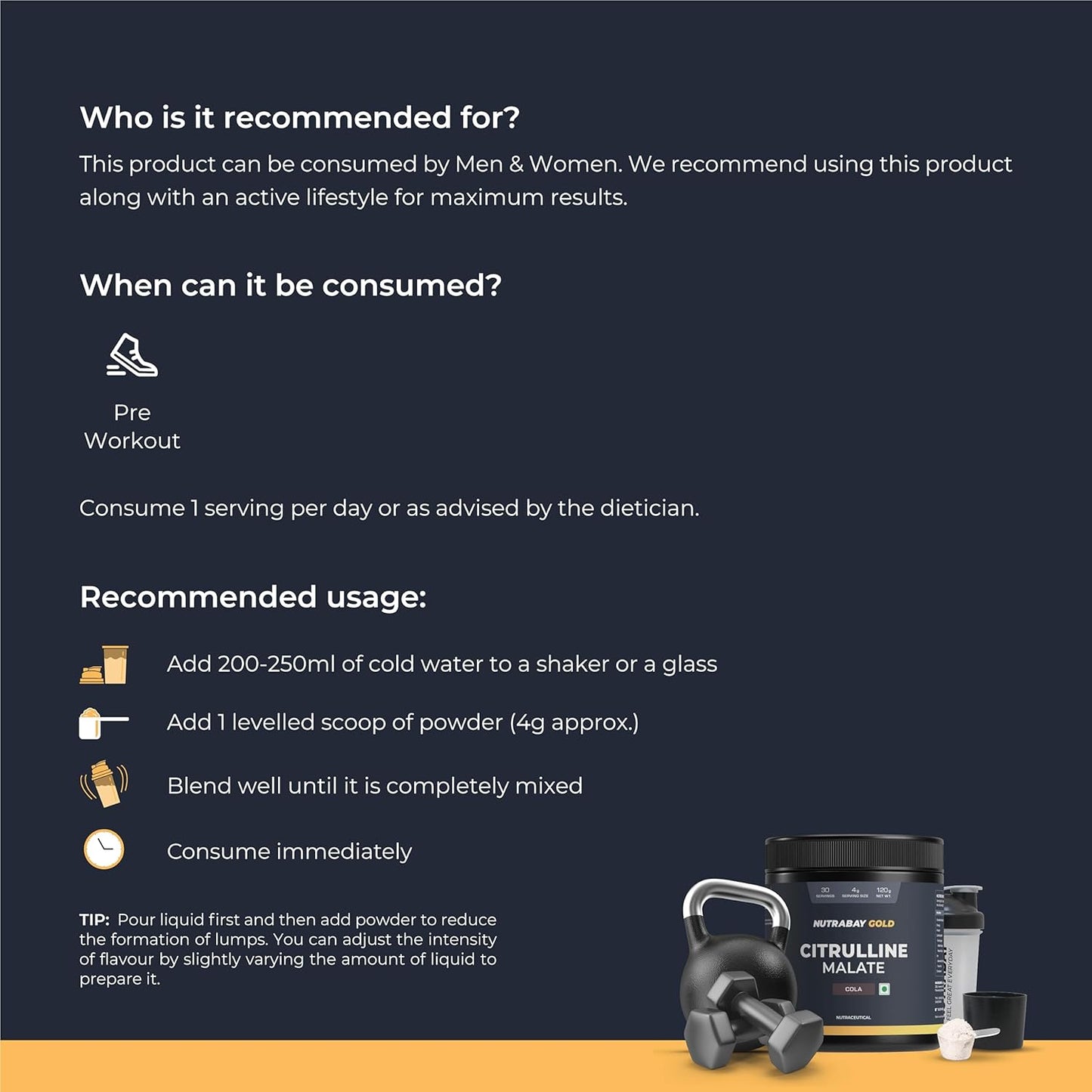 Nutrabay Gold Citrulline Malate 2:1 Supplement Powder 120g, Cola Flavor â€“ Boosts Nitric Oxide â€“ Pre Workout for Muscle Pump, Improved Endurance & Recovery | Tested for Purity | No Banned Substances
