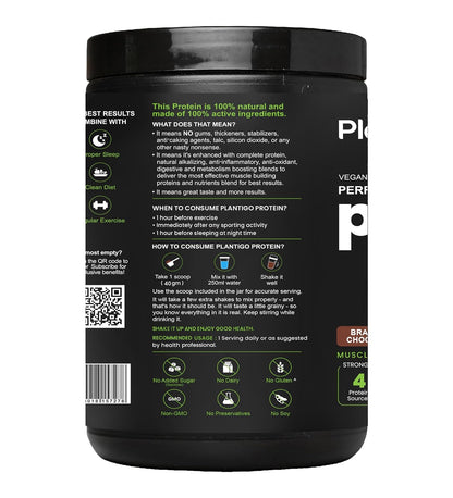 Plantigo Clean Plant Protein Powder | No Preservatives, No Banned Substances |Super Protein Blend- Pea, Brown Rice, Flax, Pumpkin 21SuperFoods Vegan Protein For Men, Women (Brazilian Chocolate - 1 Kg)