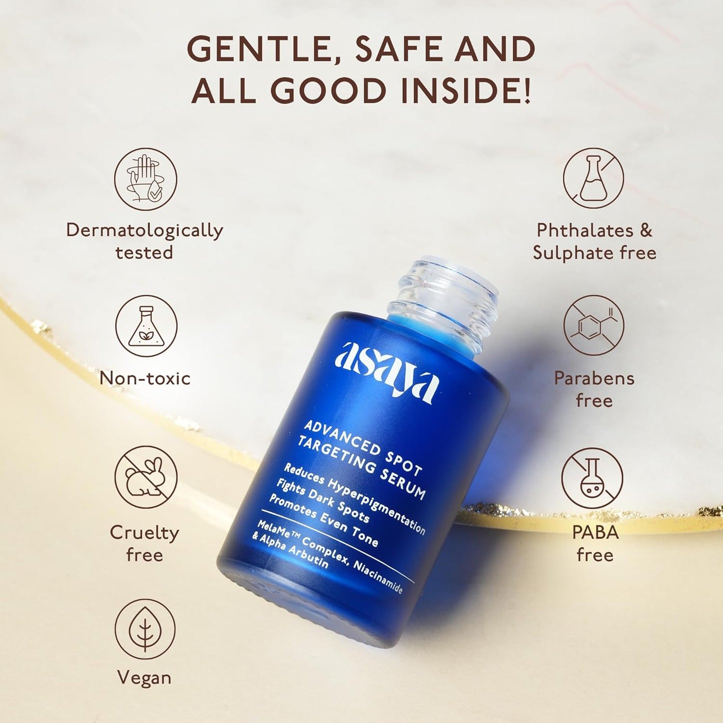 Asaya Advanced Spot Pigmentation Face Serum | Dark Spots, Melasma & Acne Marks Care | Niacinamide & Alpha Arbutin | Brightening Serum for Men & Women | 30ml