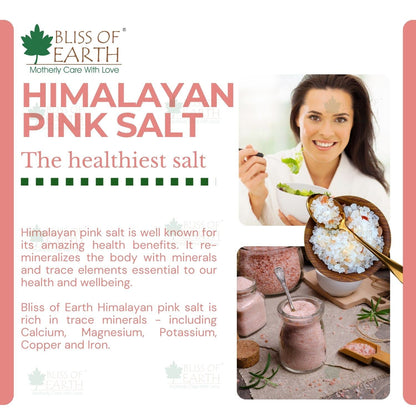 Bliss of Earth 1KG Pure Reguler Pakistani Himalayan Pink Salt Refill Pack Non Iodised for weight loss & Healthy Cooking, Natural Substitute of White Salt