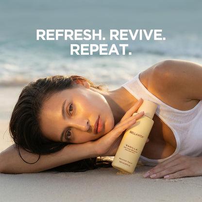 Bellavita Vanilla On-the-Beach | 2 in 1 Hair and Body Mist | 240ml | Long Lasting Premium Body Mist for Woman, Girl | Water based formulation