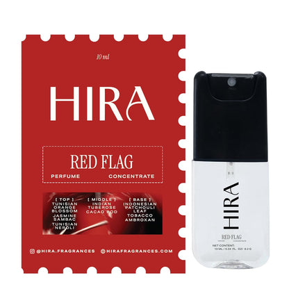 HIRA Red Flag Perfume for Women 10 ml | Bold Floral, Tuberose & Patchouli Eau De Parfum for Date Nights | 8 Hours Long Lasting Perfume for Woman |Skin Friendly Perfumes | Gifts for Woman, Mom