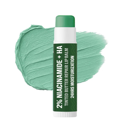 BAKE 2.5% Kojic Acid Mulberry Extract Tinted Butter Brightening Lip Balm SPF 55 PA++++ 24 Hour Moisturization | For Dark, Pigmented, Dry & Flaky Lips | De-Tan Lip Balm - 5g