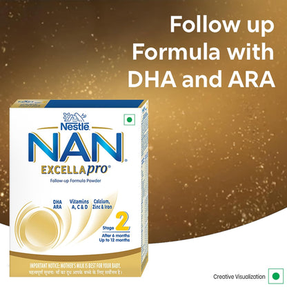 NestlÃ© NAN EXCELLAPRO Nan Stage 2 Follow-Up Formula Milk Powder For Babies, 6-12 months, with DHA, ARA, 400g Pouch in Box