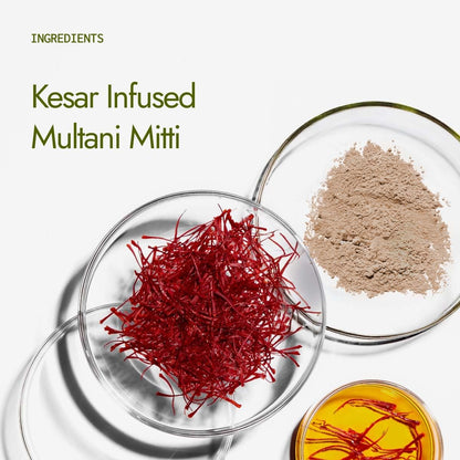 Kapiva Multani Mitti with Kesar for Face | Natural Fullerâ€™s Earth | Face Pack for Glowing Skin| Enhanced with Saffron