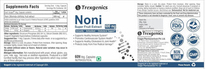 TrexgenicsÂ® NONI extract 600 mg Premium Immunity, Antioxidant, Cholesterol Support (60 Vcaps) (1)