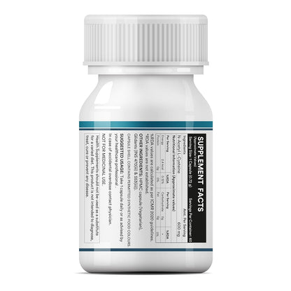 INLIFE N Acetyl Cysteine NAC Supplement 600mg | Antioxidant, Supports Liver & Respiratory Health - 60 Vegetarian Capsules (Pack of 1)
