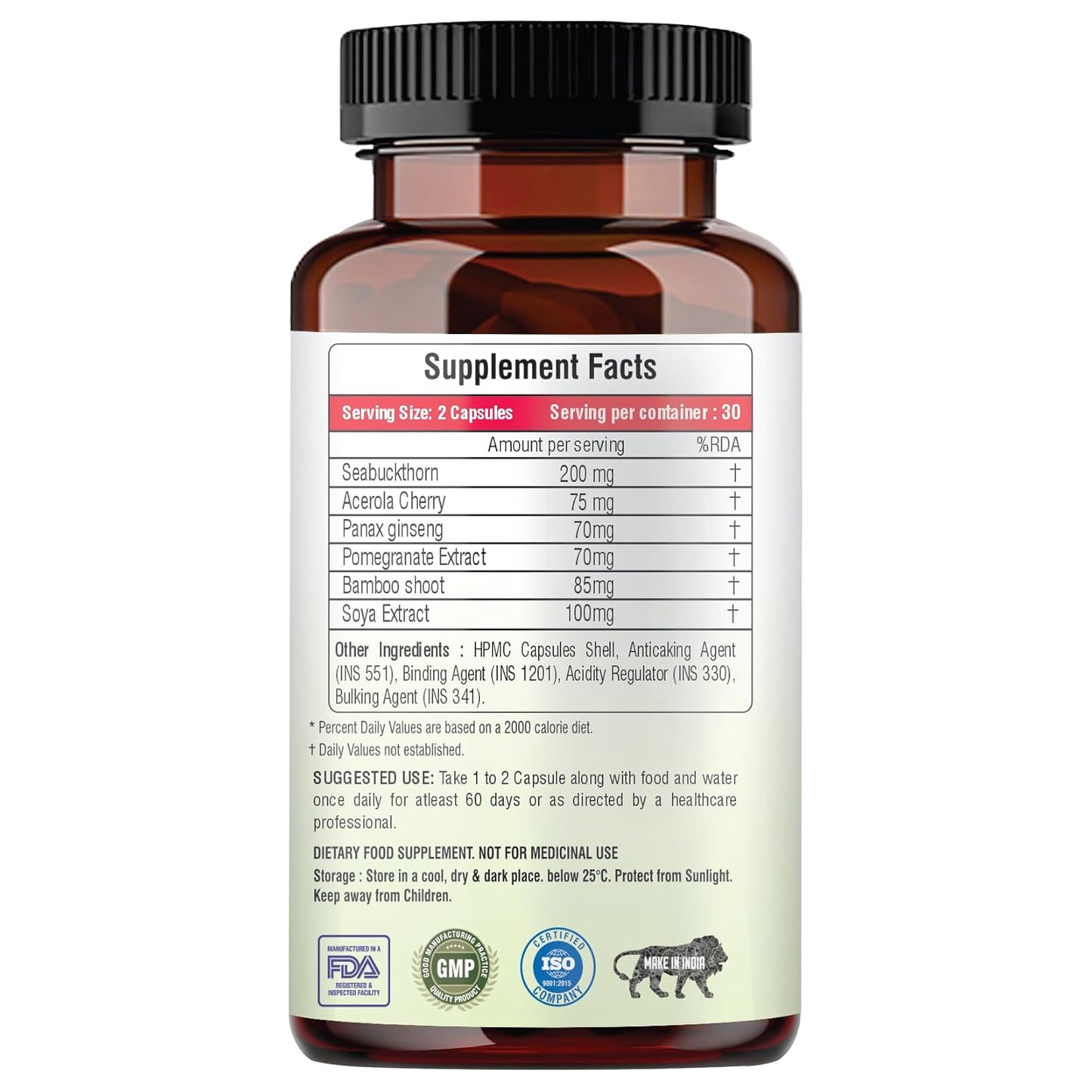 Plant Based Collagen- Anti-Aging Supplements For Women,Natural,Youthful Glow,Wrinkle-Free Skin,Promotes Skin Regeneration,Improves Skin Elasticity,Silica&Hyaluronic Acid-60 Capsules