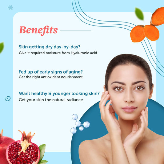 Neuherbs Collagen Supplement Powder | Plant Based Skin Collagen Booster Peptides for Men & Women | With Hyaluronic Acid, Vitamin C & E for Glowing & Youthful Skin | Mixed Fruit Flavour, 105g
