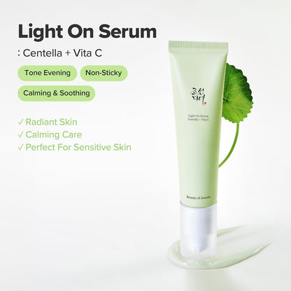 [Beauty of Joseon] Light On Serum Vitamin C + Centella (30ml) | Dark Spot & Fine Line Correcting Serum, Hydrating Moisturizer, Korean Skin Care for Men and Women