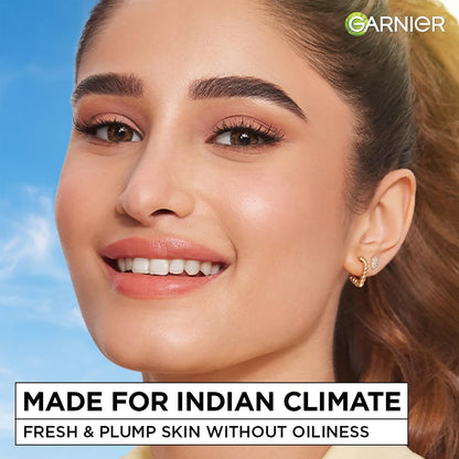 Garnier Fresh & Plump Niacinamide Sorbet Moisturizer Cream, 4.5% Niacinamide + Peptide + BHA + Vitamin C, 9x Lighter Sorbet Texture, For Hydrated and Plump Skin, Suitable for Oily to Normal & Combination Skin, 90g