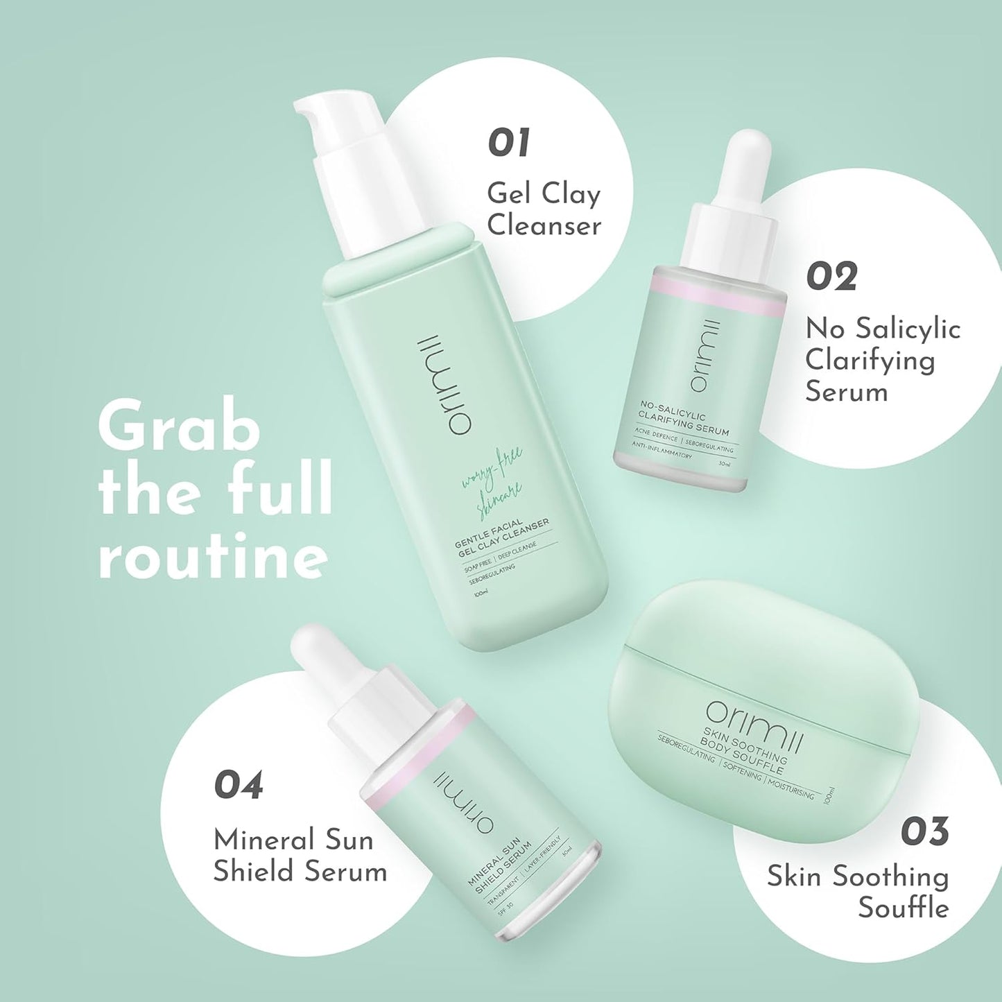 Orimii No Salicylic Face Serum For Acne Prone Skin | With Chamomile & Ceramides | Lightweight Anti Acne Clarifying Serum WITHOUT Salicylic Acid | Fragrance Free, Pregnancy Safe (30ml)