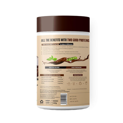 NATURALTEIN The Good Prot â€“ 1 kg (Chocolate) | 22 g Protein per Serving | No Artificial Flavours | Plant & Whey Protein Blend | Naturally Sourced Protein for Strength & Recovery