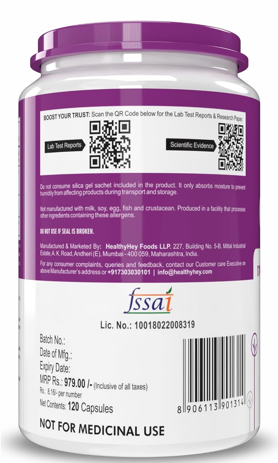 HealthyHey Nutrition Chelated Copper Gluconate - Highly Bioavailable Form - Non-GMO, Gluten Free -120 Veg. Capsules