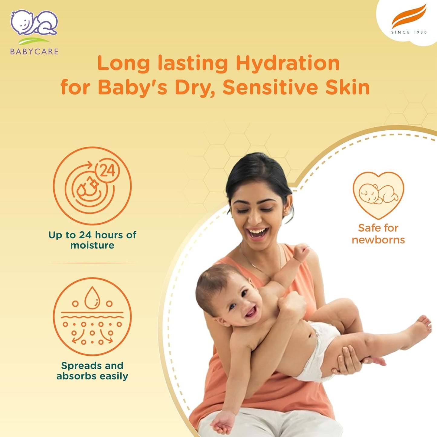 Himalaya Baby Cream with Pure Cow Ghee & pH5.5 (200ml) | Moisturizes & nourishes skin all day long | For Dry and sensitive skin