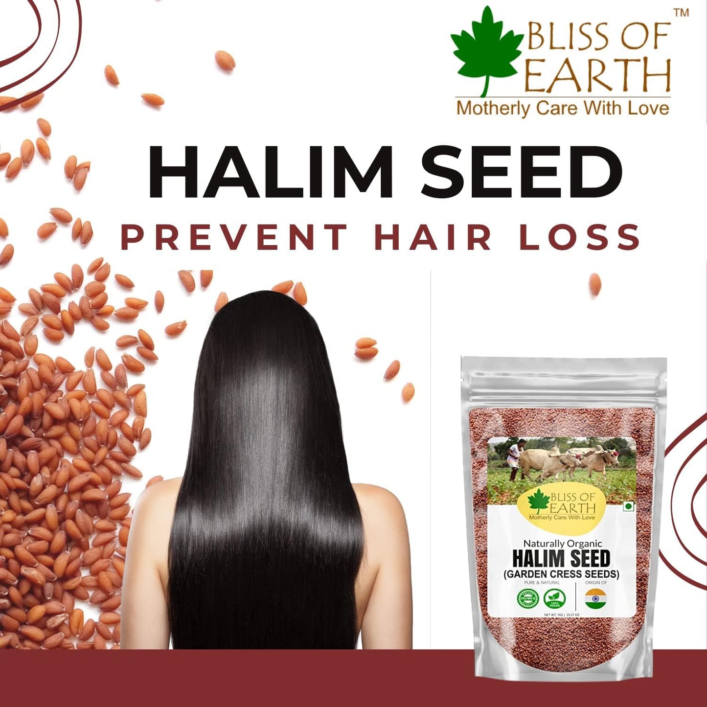 Bliss Of Earth Halim Seeds 600gm Organic for Eating - Natural Aliv Seeds for Hair, Skin Health & Immunity Booster Superfoods