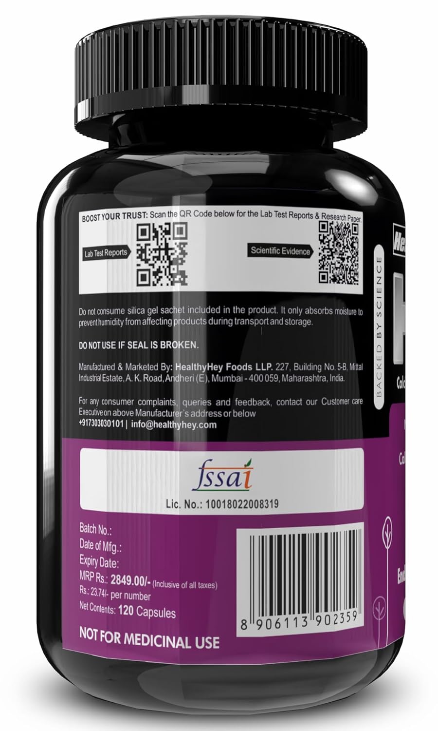 HealthyHey Sports HMB Calcium Hydroxyl Methyl Butyrate 1000mg/serving (120 Capsules) - 500mg Per Capsule, 60 Servings - Gluten Free and Non-GMO