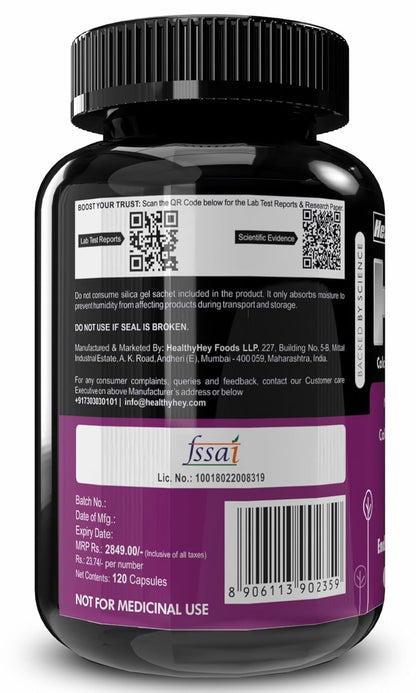 HealthyHey Sports HMB Calcium Hydroxyl Methyl Butyrate 1000mg/serving (120 Capsules) - 500mg Per Capsule, 60 Servings - Gluten Free and Non-GMO