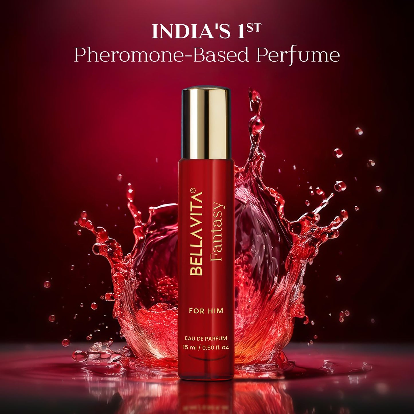 BELLAVITA Mood Collection Fantasy EDP for Him with Apple, Cinnamon, Musk and Vanilla |Premium, Long Lasting Fragrance Perfume for Men, 15ml