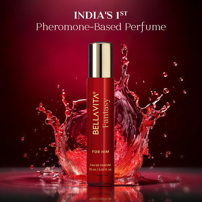 BELLAVITA Mood Collection Fantasy EDP for Him with Apple, Cinnamon, Musk and Vanilla |Premium, Long Lasting Fragrance Perfume for Men, 15ml