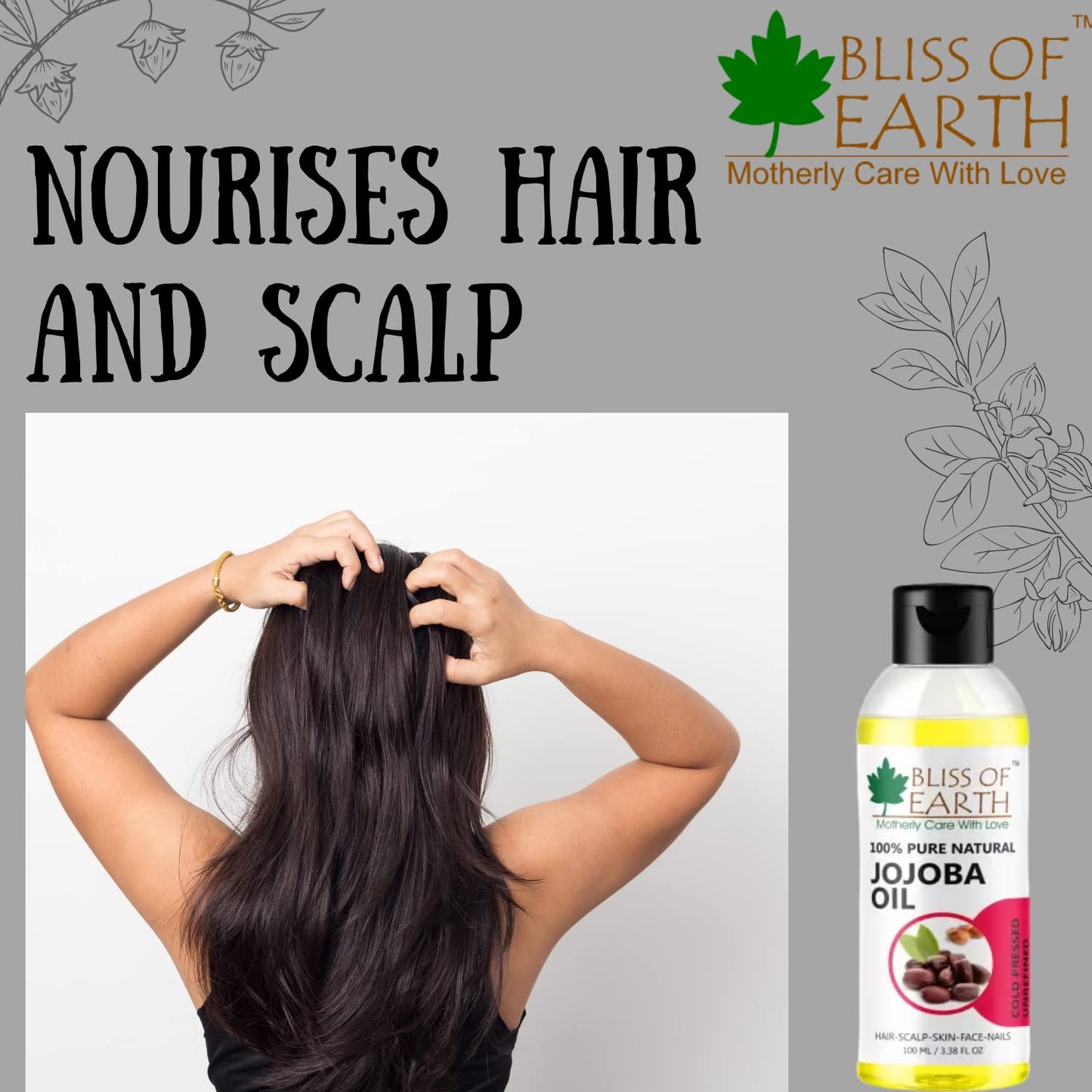 Bliss of Earth Jojoba Oil 100% Pure Natural Coldpressed & Unrefined 100ML