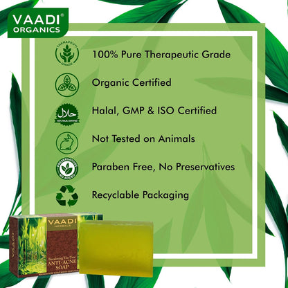 Vaadi Herbals Becalming Tea Tree Soap Anti Acne Therapy, 75gms x 3