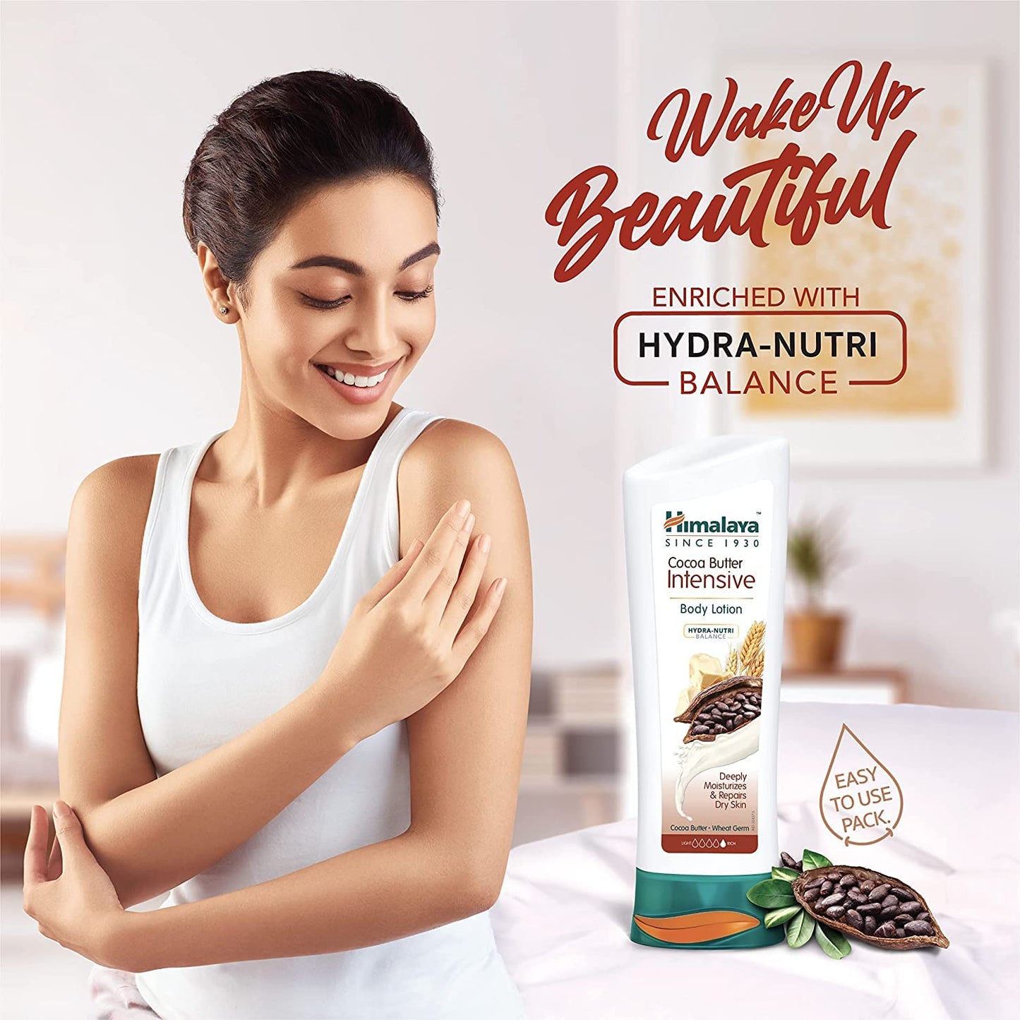 Himalaya Cocoa Butter Intensive Serum Body Lotion 100ml | 48 H Moisturization | pH 5.5 | With Cocoa Butter & Wheat Germ Oil Extracts| For Dry Skin