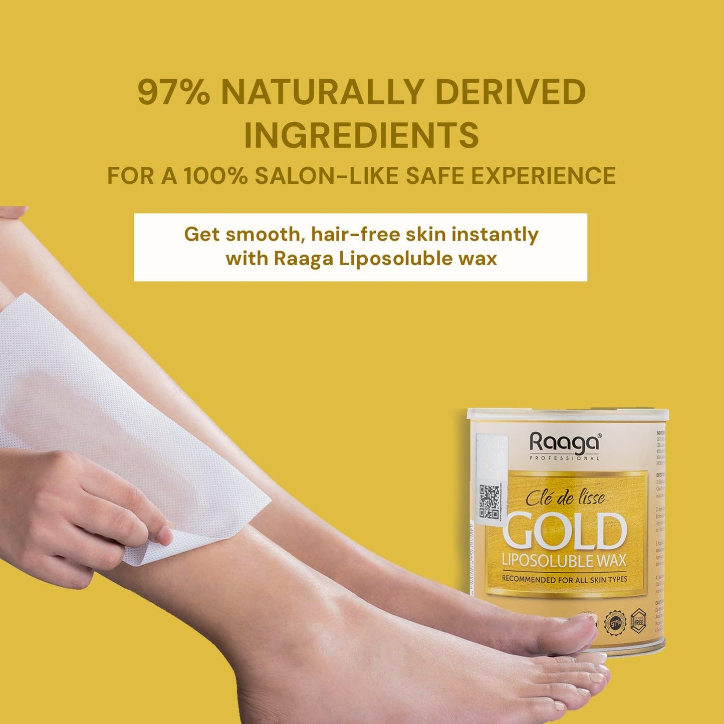Raaga Professional Liposoluble Metallic Wax, Gold, 800 ml