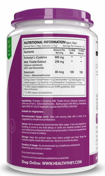 HealthyHey Nutrition Acne Shield - 850mg per serving - 60 Vegetable Capsules