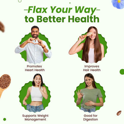 Neuherbs Raw Unroasted Flax Seeds for Weight Management | Rich in Omega-3 fatty acids, Protein, Fibers and Minerals : 1 KG