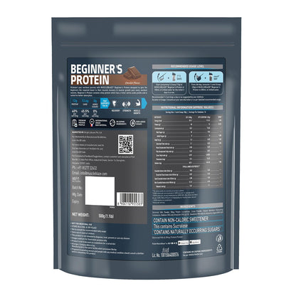 MuscleBlaze Beginner's Whey Protein, No Added Sugar, Faster Muscle Recovery & Improved Strength (Chocolate, 500 g / 1.1 lb)