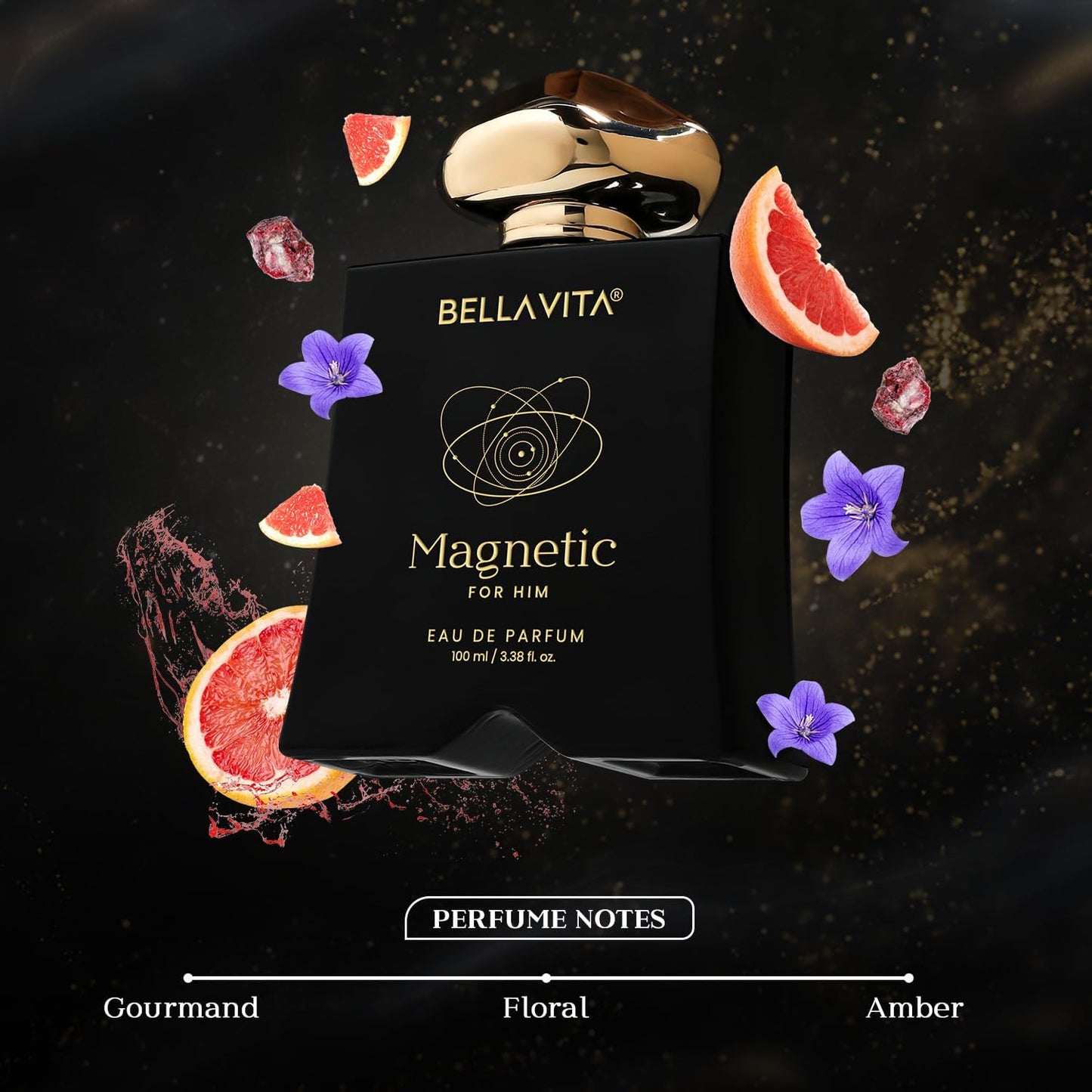BELLAVITA Mood Collection Magnetic EDP 100ml | Long Lasting Perfume for Man | Grapefruit, Jasmine and Vanilla | Gourmand, Floral Fragrance Perfume for Men